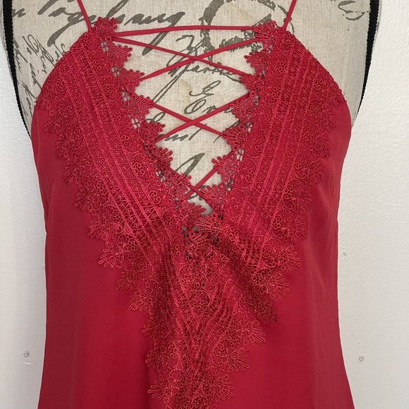 WAYF Posie Strappy Camisole In Red Lipstick - Size S - Picture 6 of 16